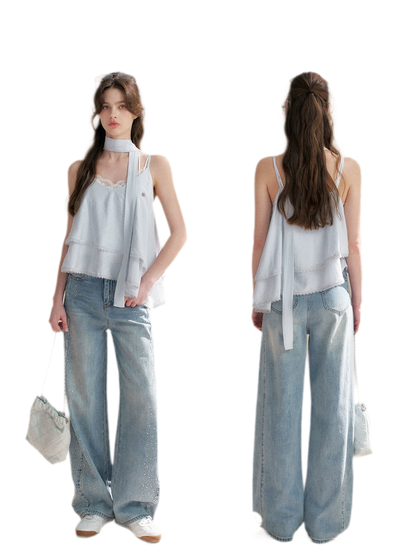 Asymmetrical Lace V-Neck Camisole