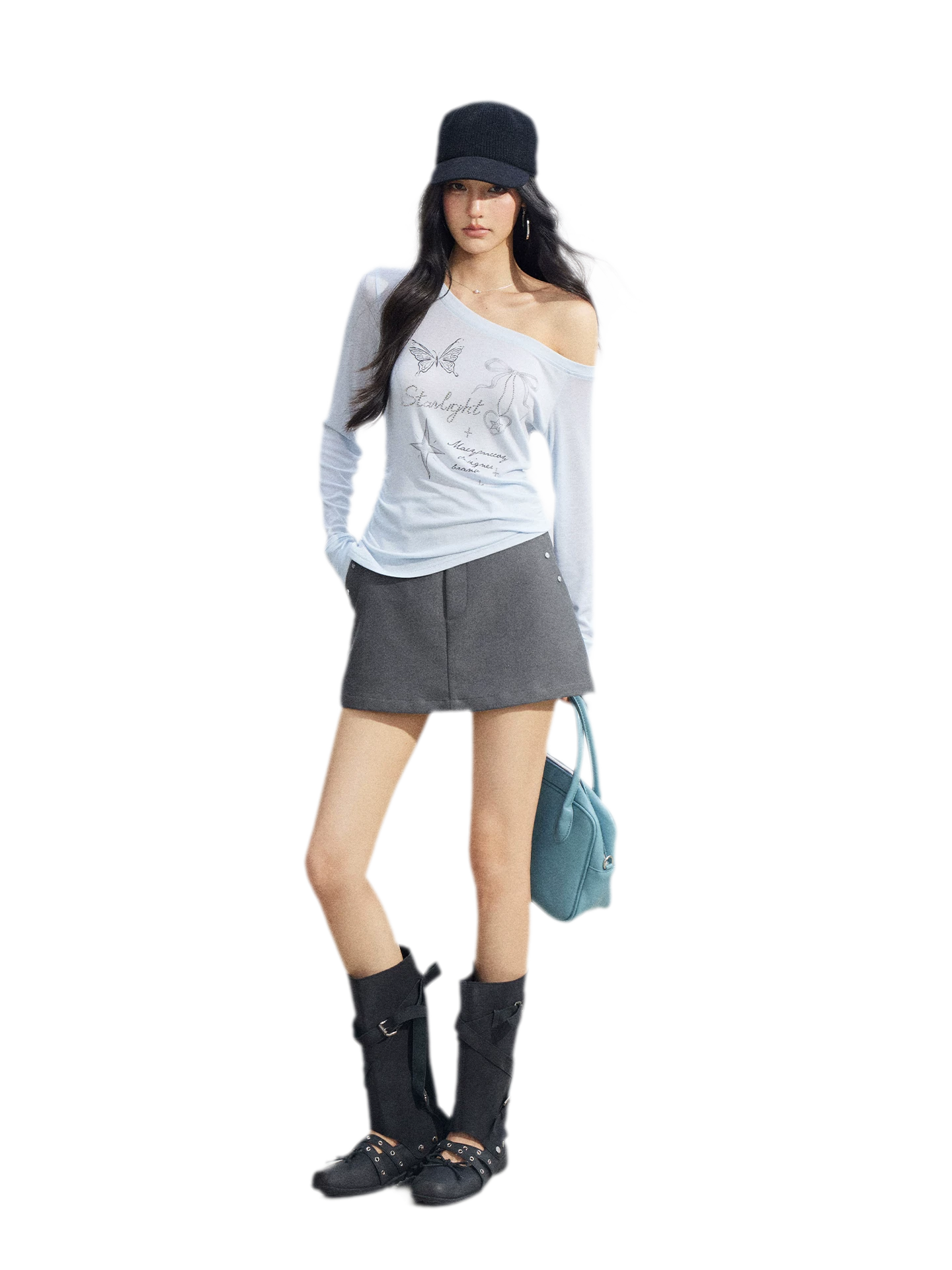 Asymmetric Off-Shoulder Sun Protection T-Shirt