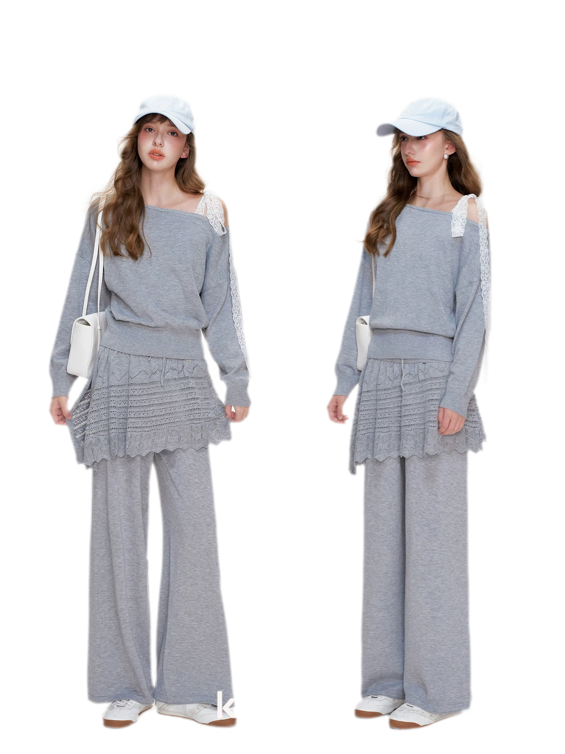 Wool Blend Asymmetric Knit Set