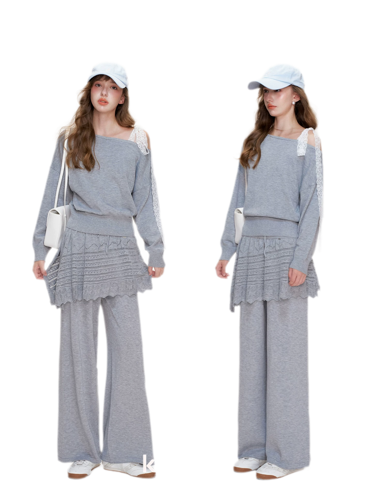Wool Blend Asymmetric Knit Set