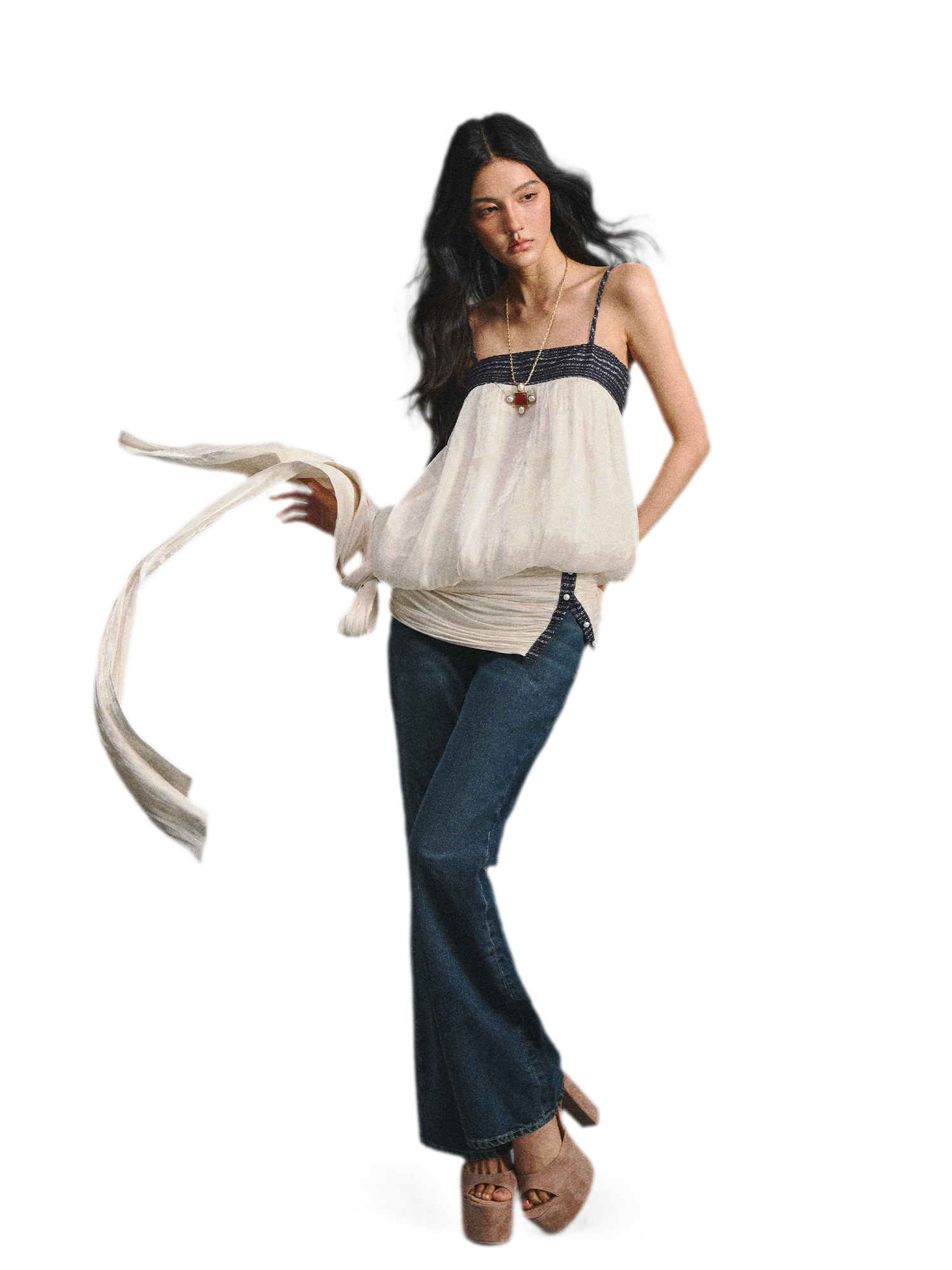 Island Silk Tweed Peplum Camisole