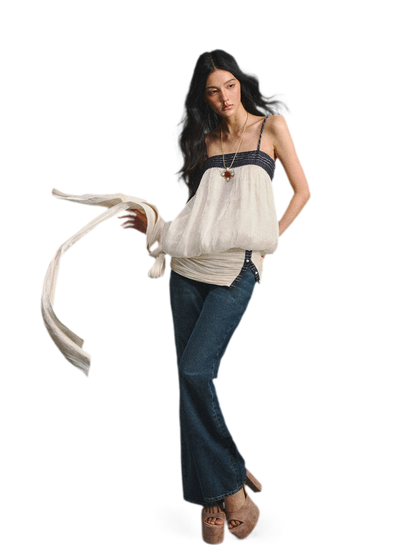 Island Silk Tweed Peplum Camisole