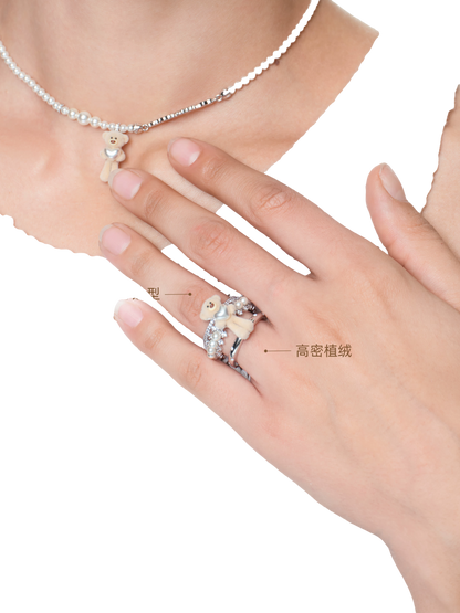 Bear Heart Triple-Layer Ring