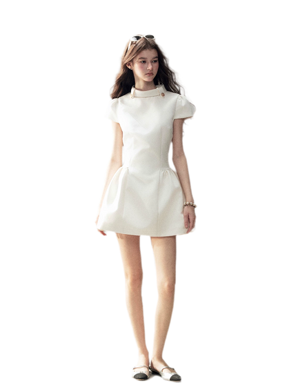 Satin A-Line Mini Dress