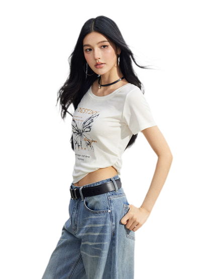 Butterfly Ruched Tee