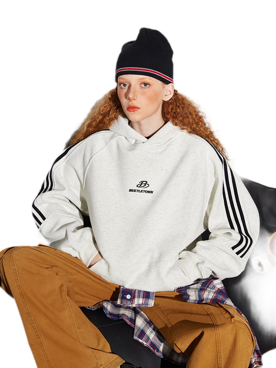 Striped Oversized Pullover Hoodie
