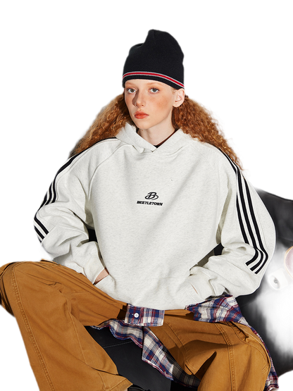 Striped Oversized Pullover Hoodie
