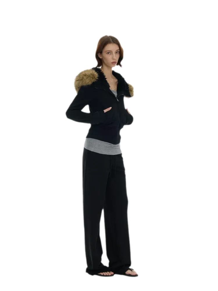 Detachable Fur Collar Hoodie Jacket