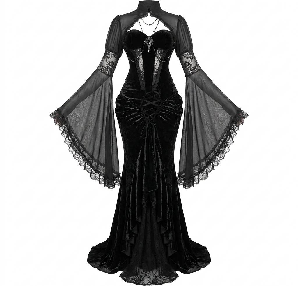 Bộ ren nhung Gothic