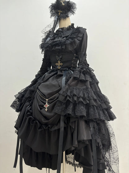 Victorian Lace Ruffle Skirt Set
