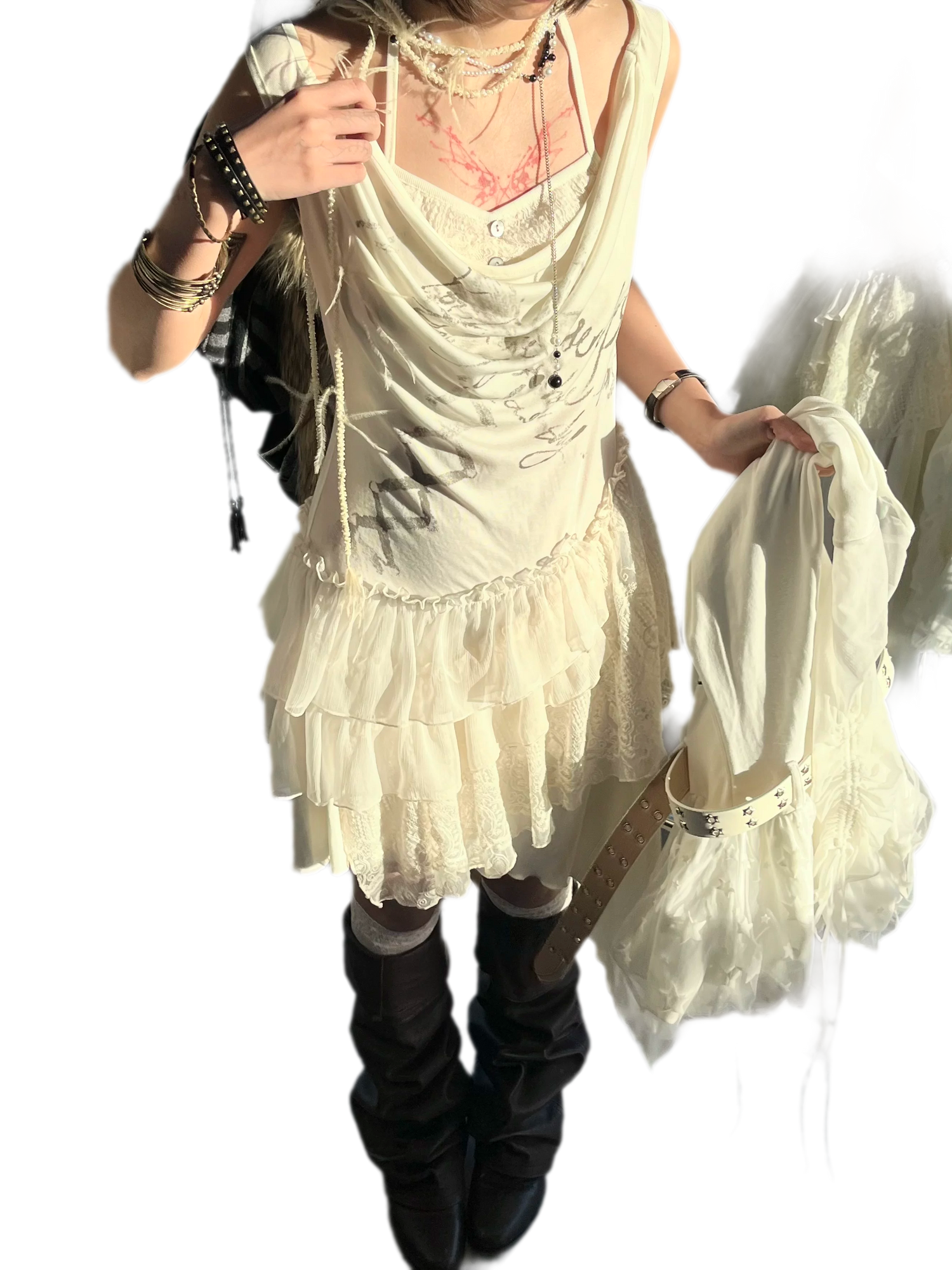 Rebellious Lace Ruffle Dress