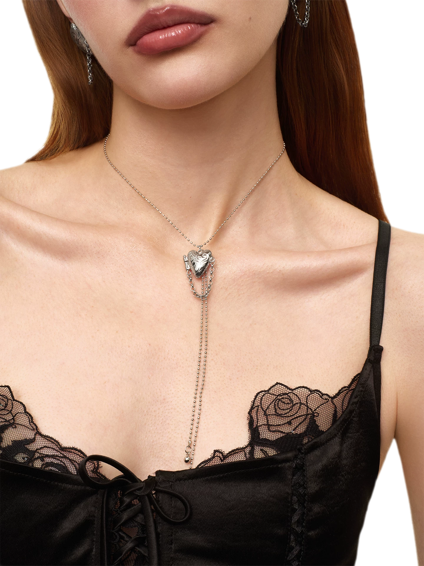 Y-Shaped Heart Tassel Necklace