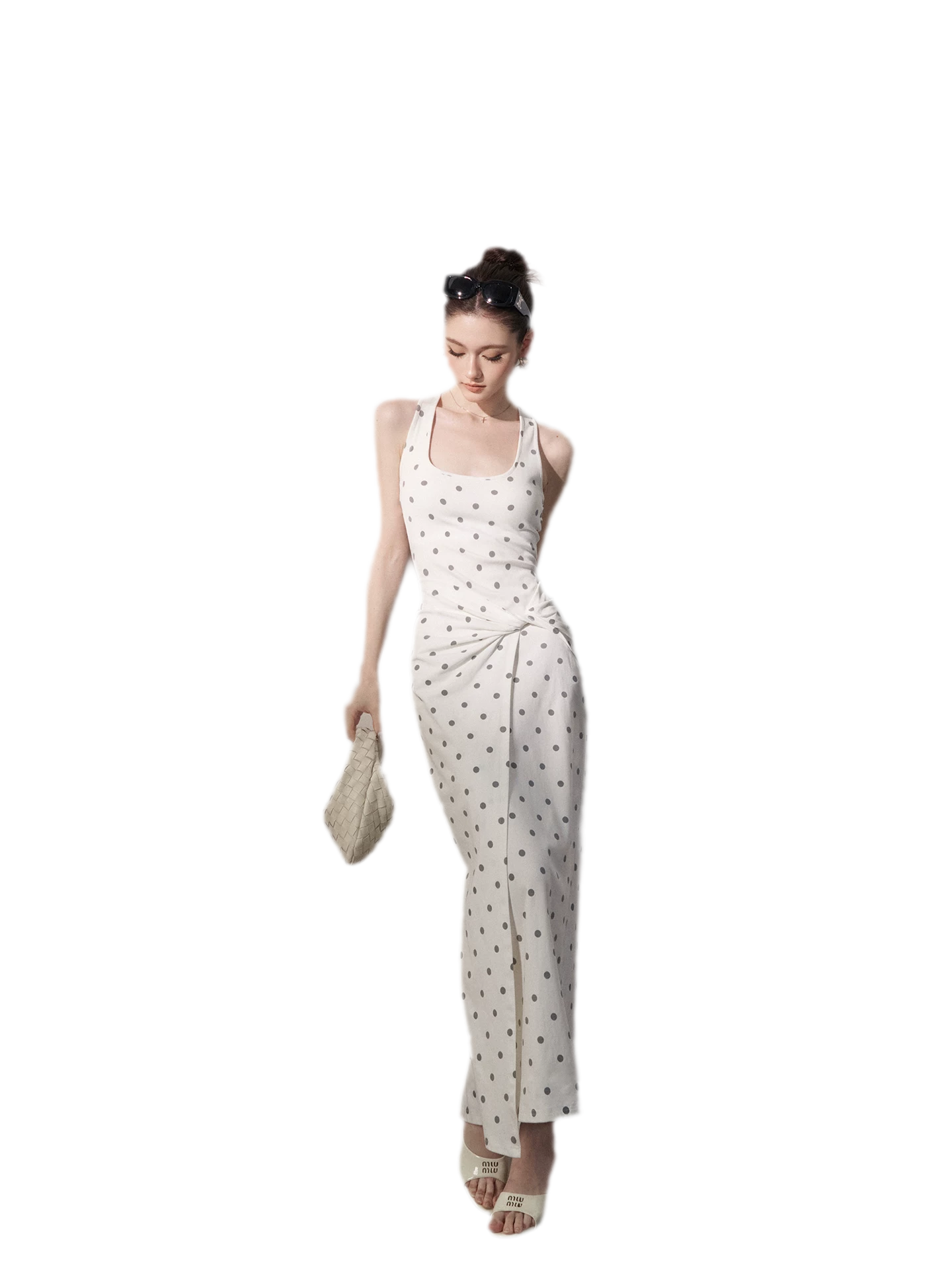 Polka Dot Twist-Knot Dress