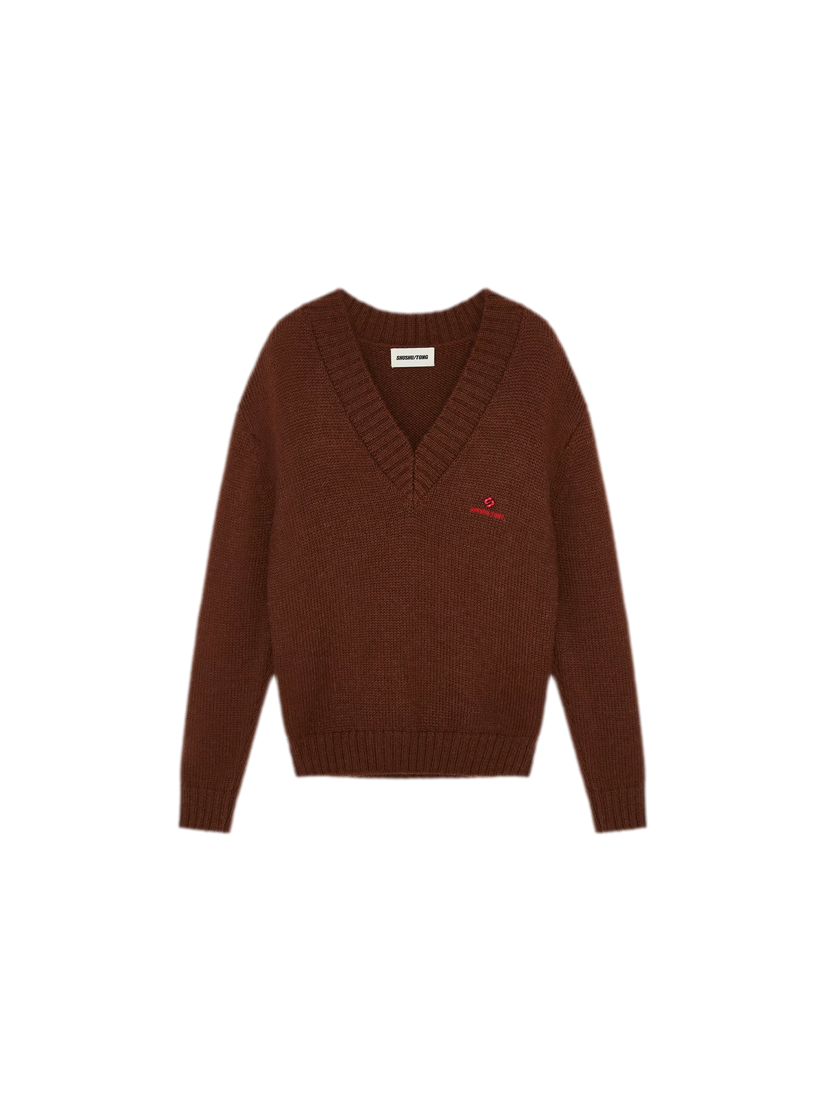 Wool Ribbed V-Neck Sweater