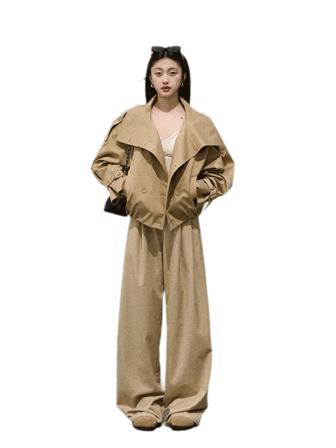 Lyocell Cotton Cropped Trench