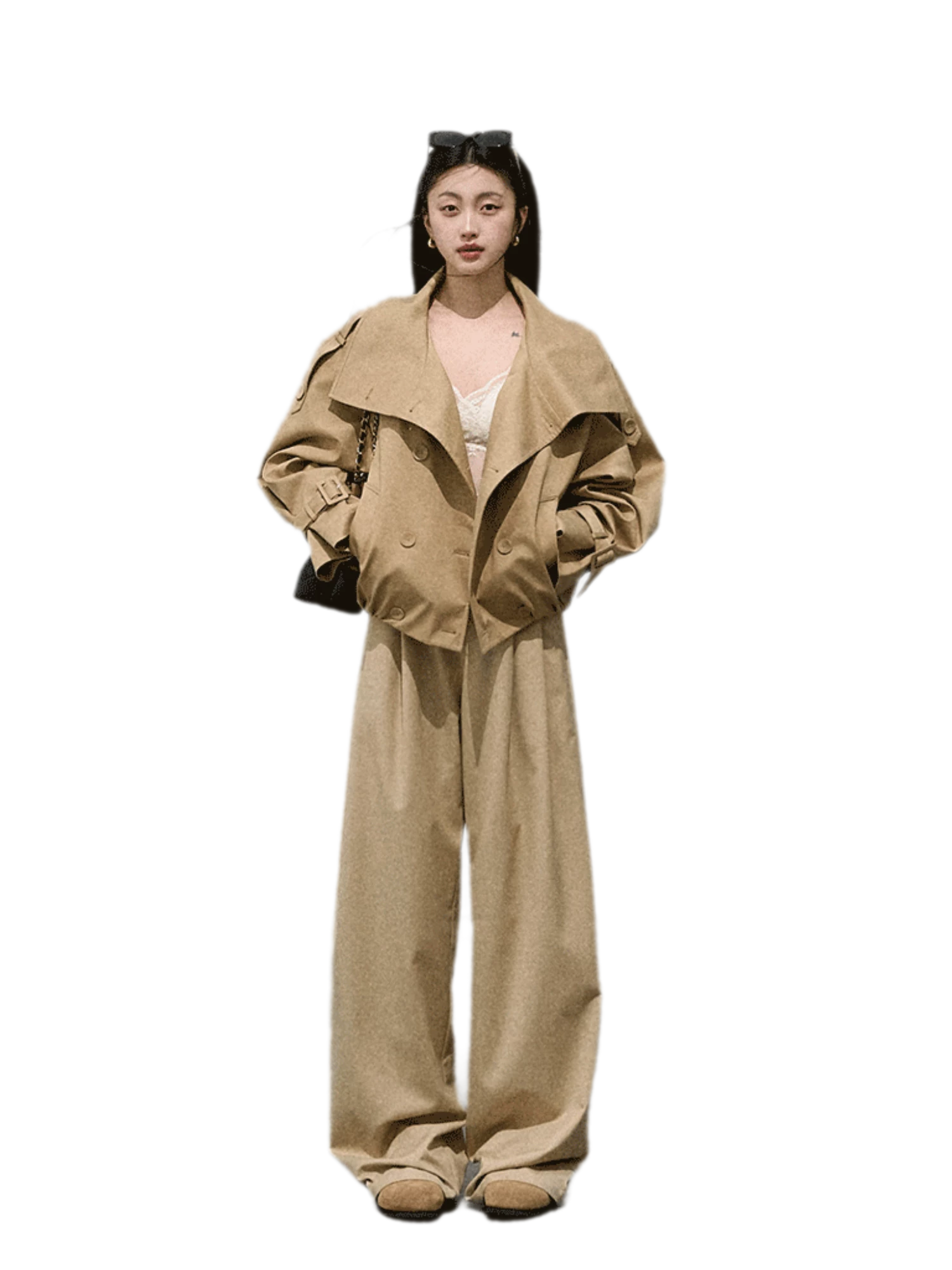 Lyocell Cotton Cropped Trench
