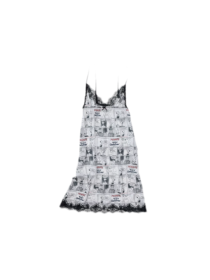 Vestido de tirantes vintage con ribete de encaje