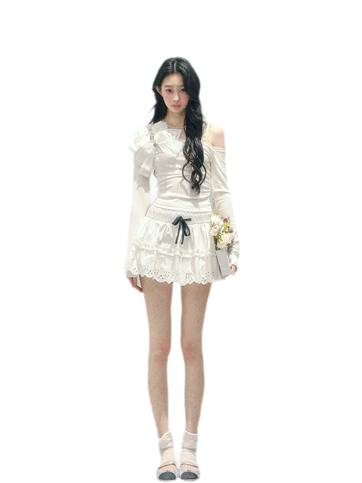 Lyocell Asymmetric Bow Top