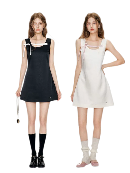 Pearl Satin Bow Dress