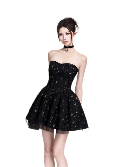 Romantic Floral Mesh Dress