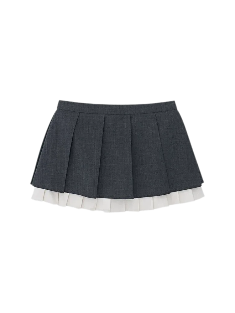 Wide Pleated A-Line Skirt