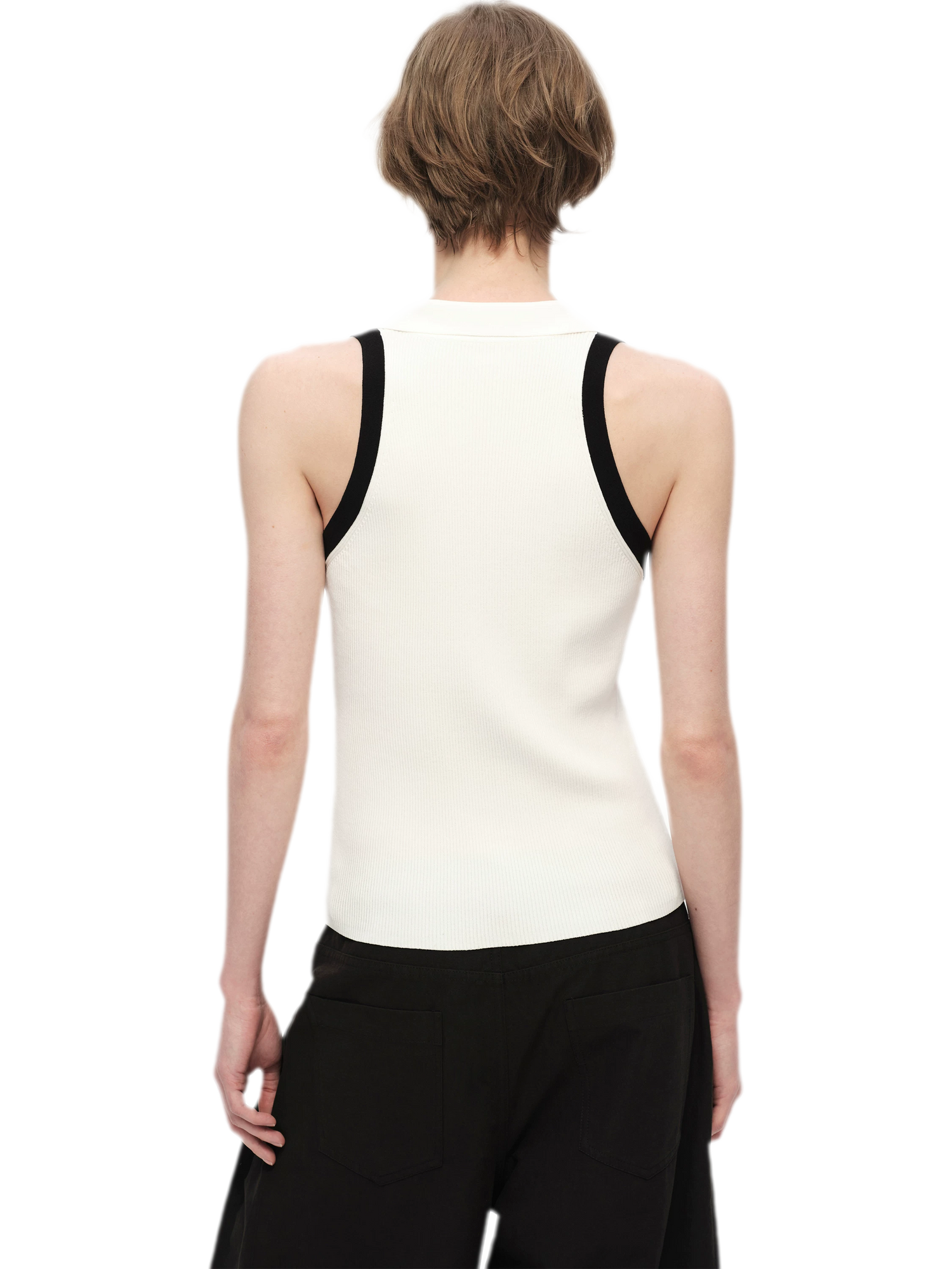 Contrast Rib Polo Tank