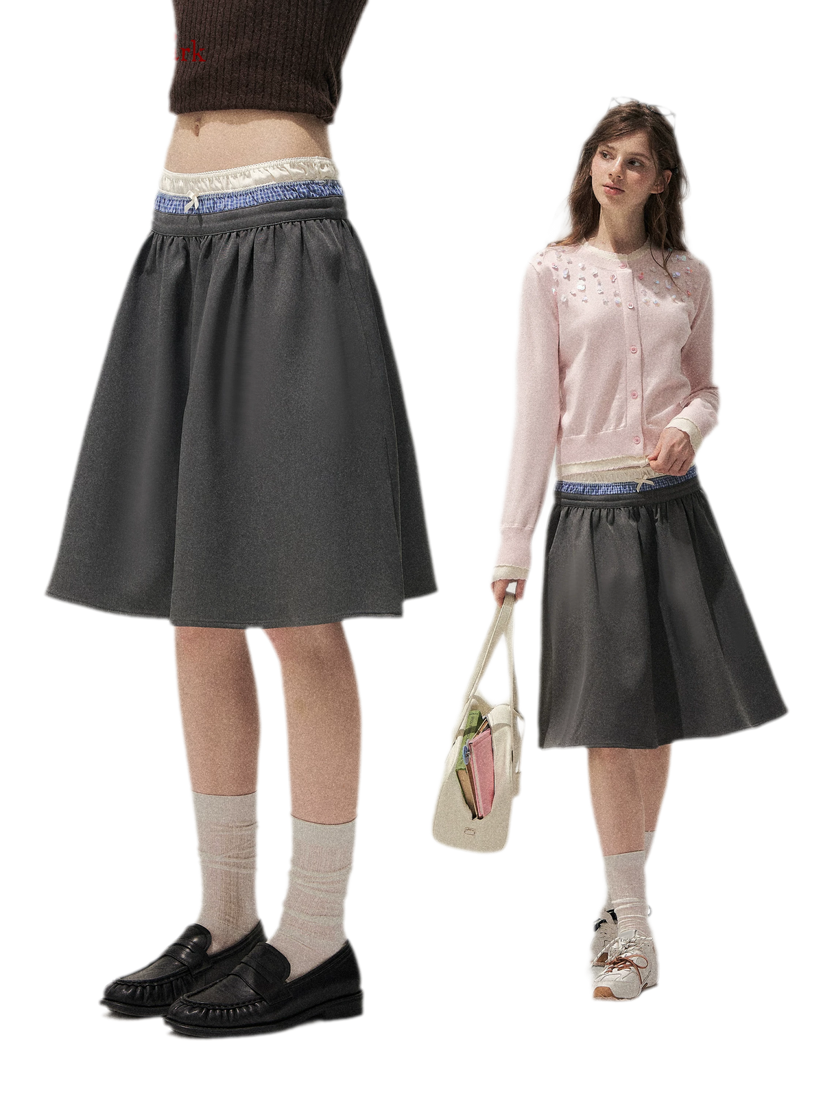 Pleated A-Line Mini Skirt