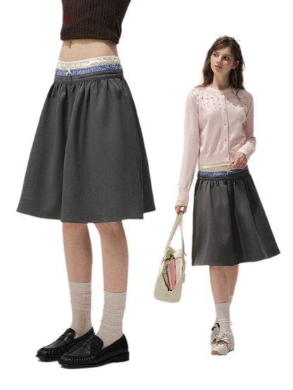Pleated A-Line Mini Skirt