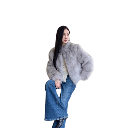 Gradient Fox Fur Jacket