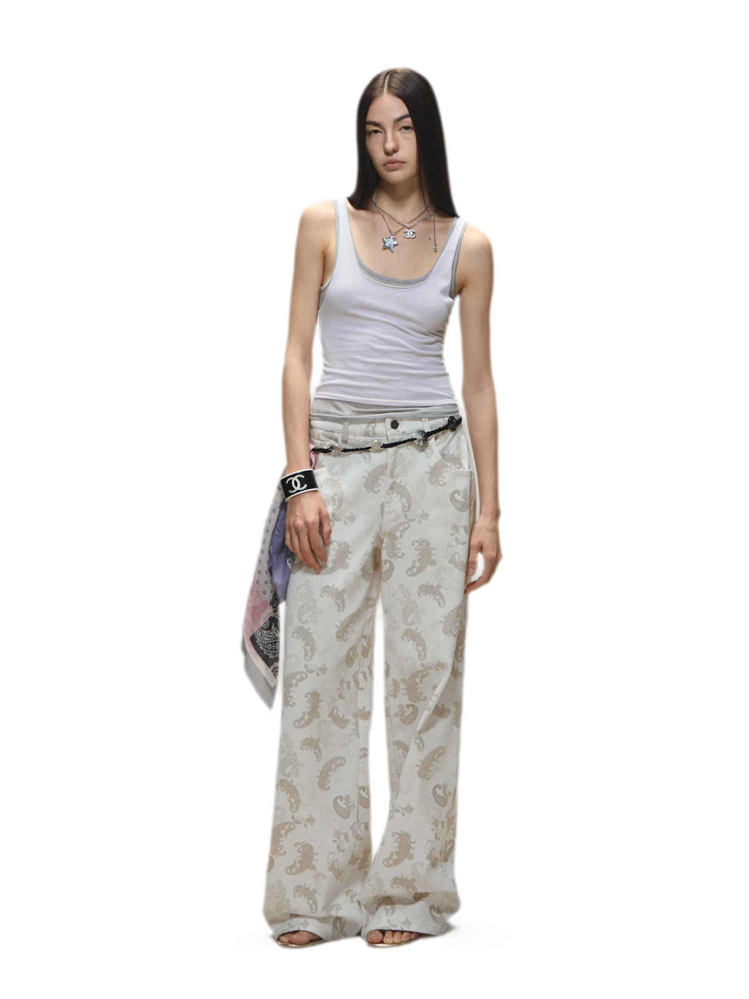 Original Paisley Print Washed Straight-Leg Jeans