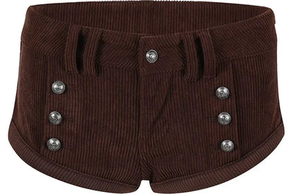 Corduroy Low-Rise Shorts
