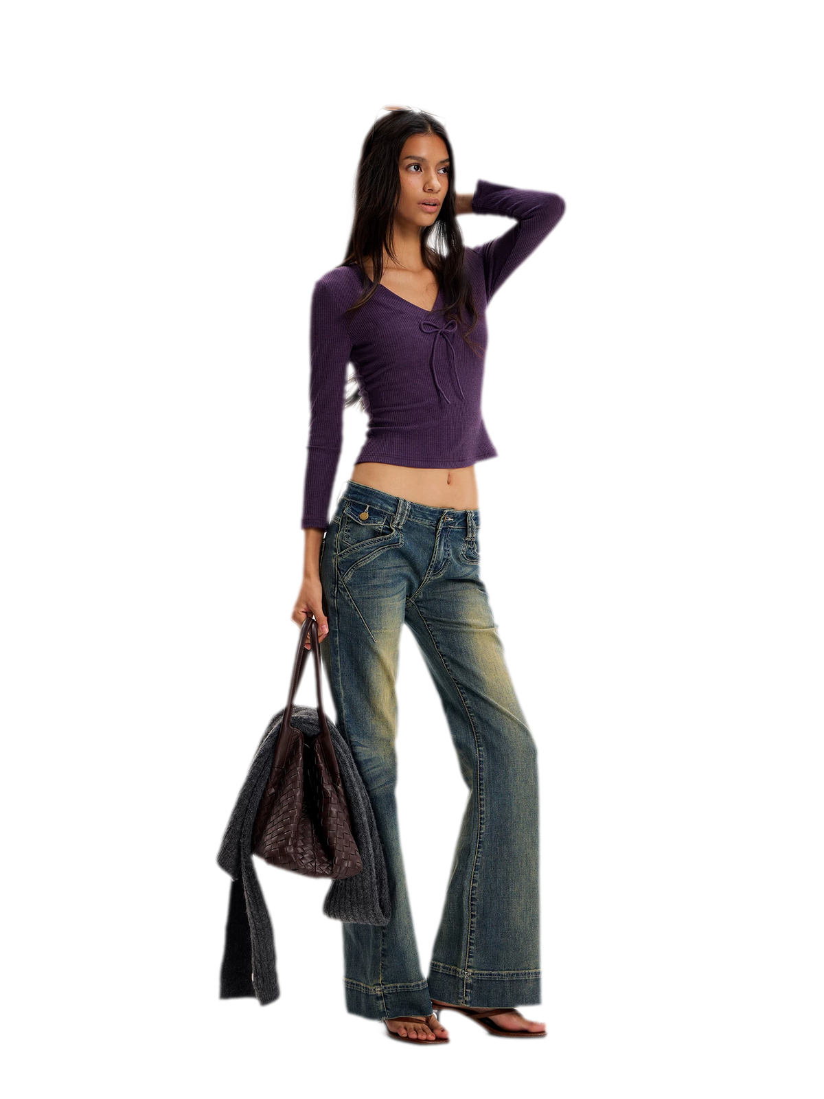 Vintage Washed Flared Jeans