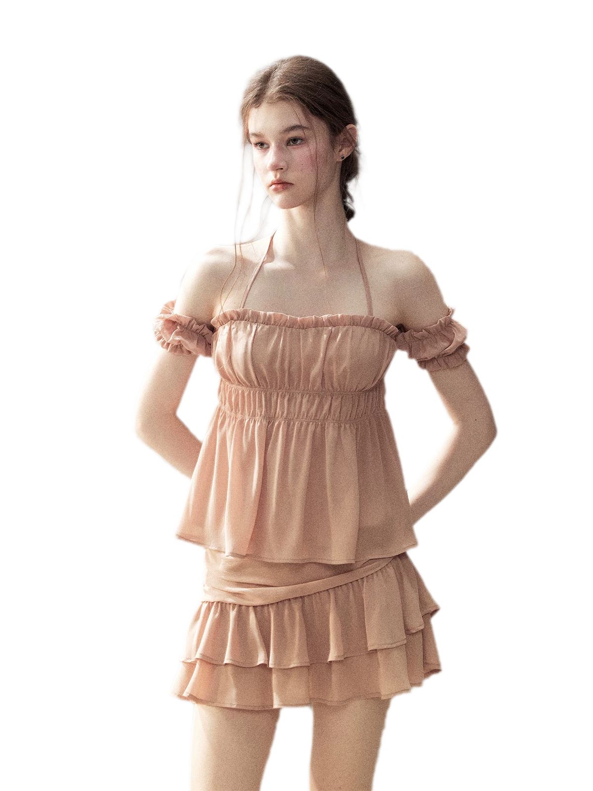 Pleated Chiffon Mini Set