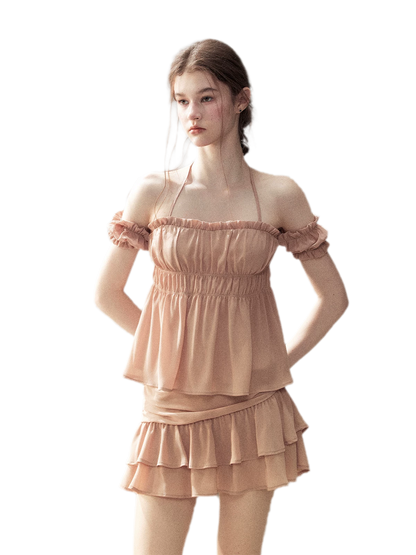 Pleated Chiffon Mini Set