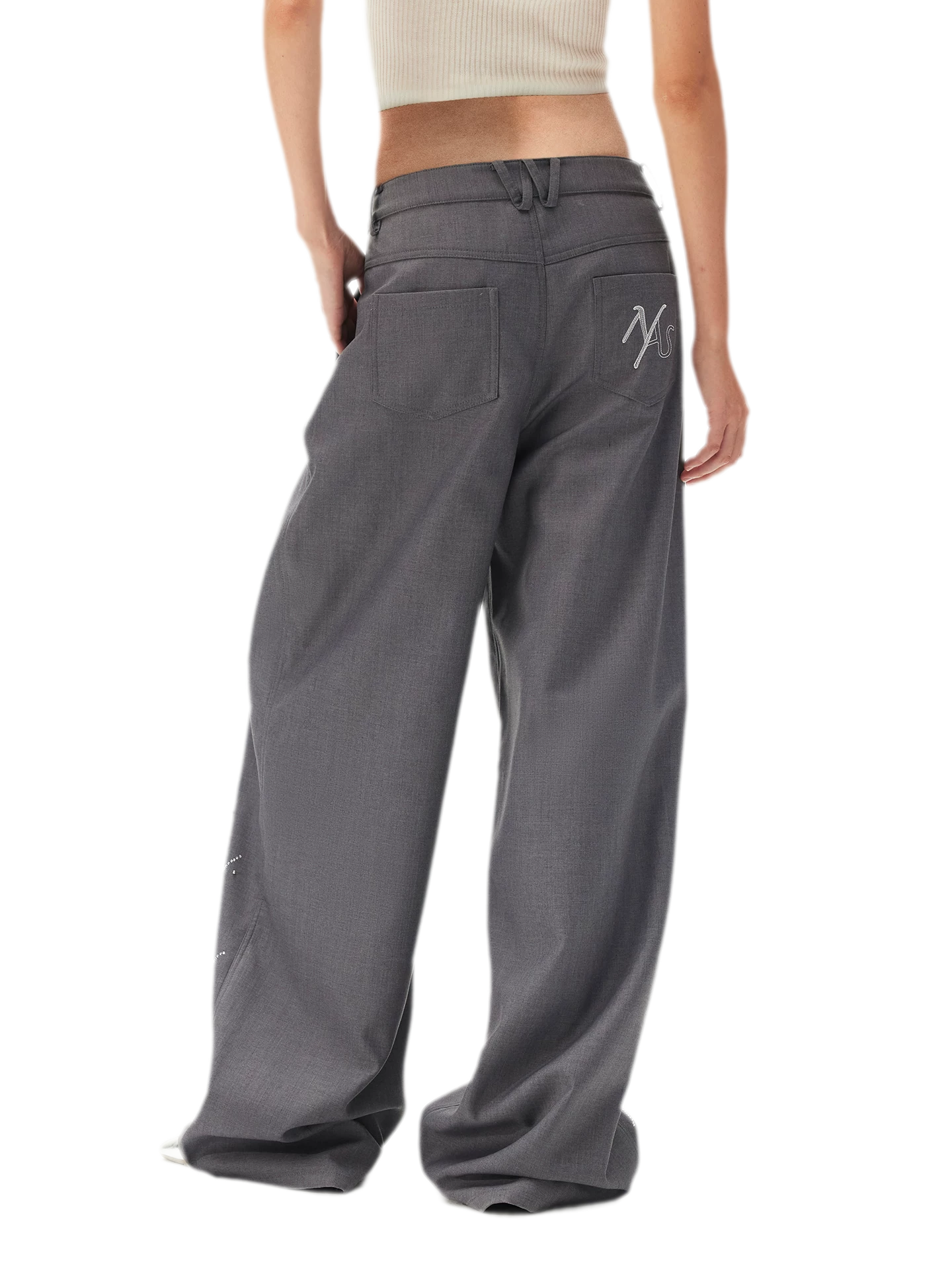 Asymmetric Wide-Leg Pants