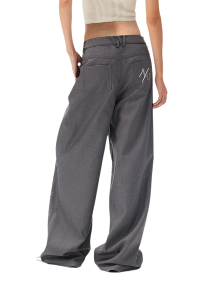 Asymmetric Wide-Leg Pants
