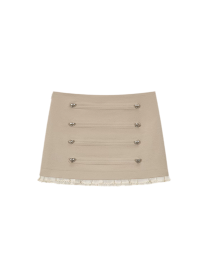 Lace Trim Mini Skirt