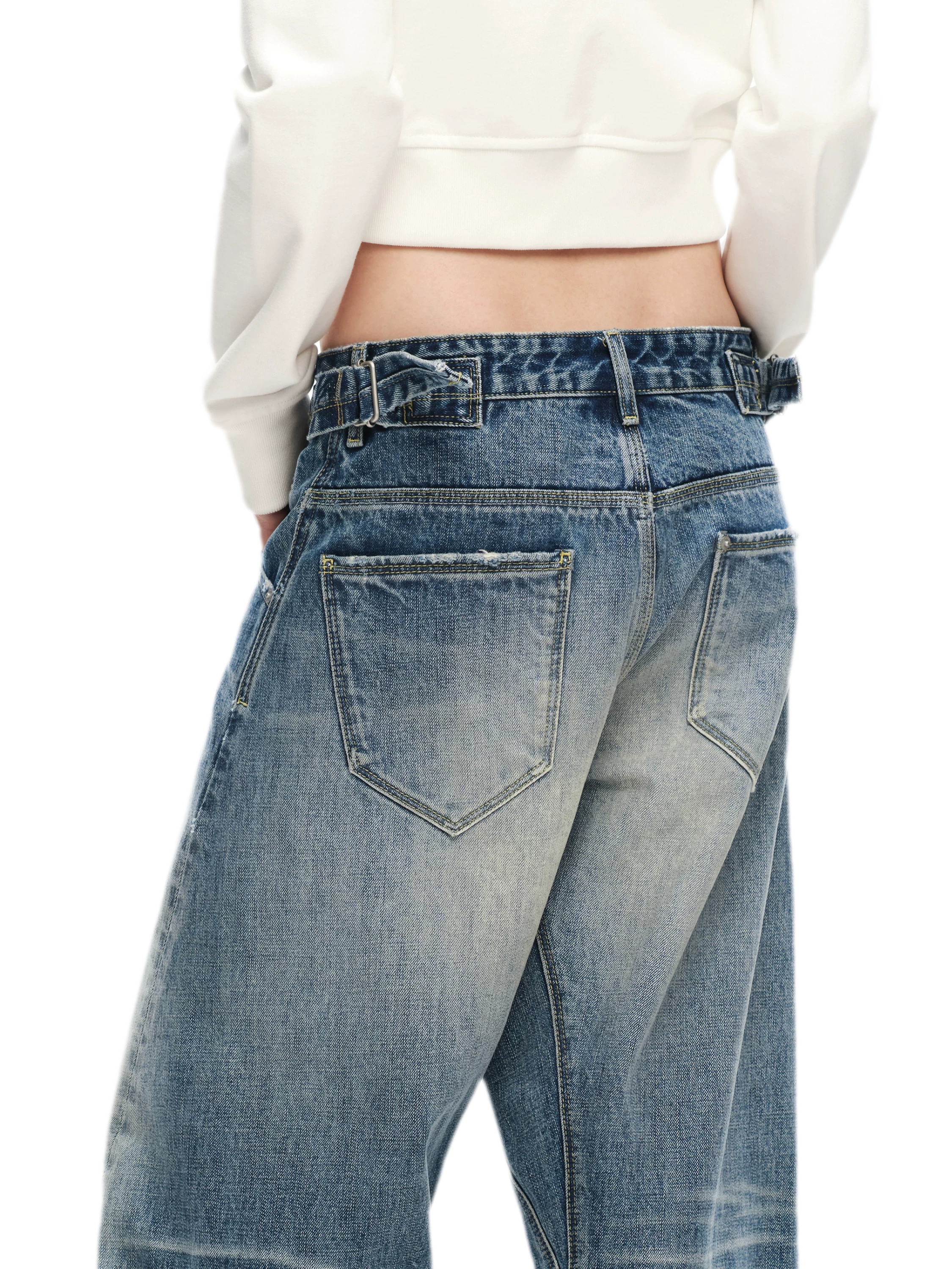 Vintage Washed Wide-Leg Jeans