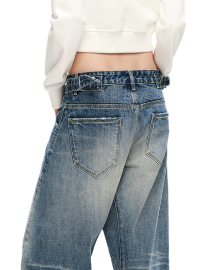 Vintage Washed Wide-Leg Jeans