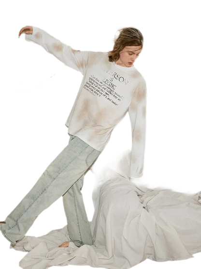 Washed Yellow Mud Straight Jeans