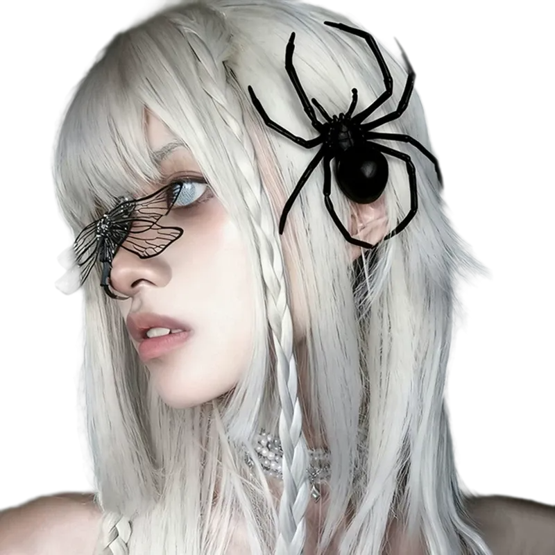 Glossy Gothic Spider Hair Clip