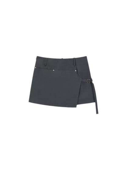 Asymmetric Wrap Mini Skirt