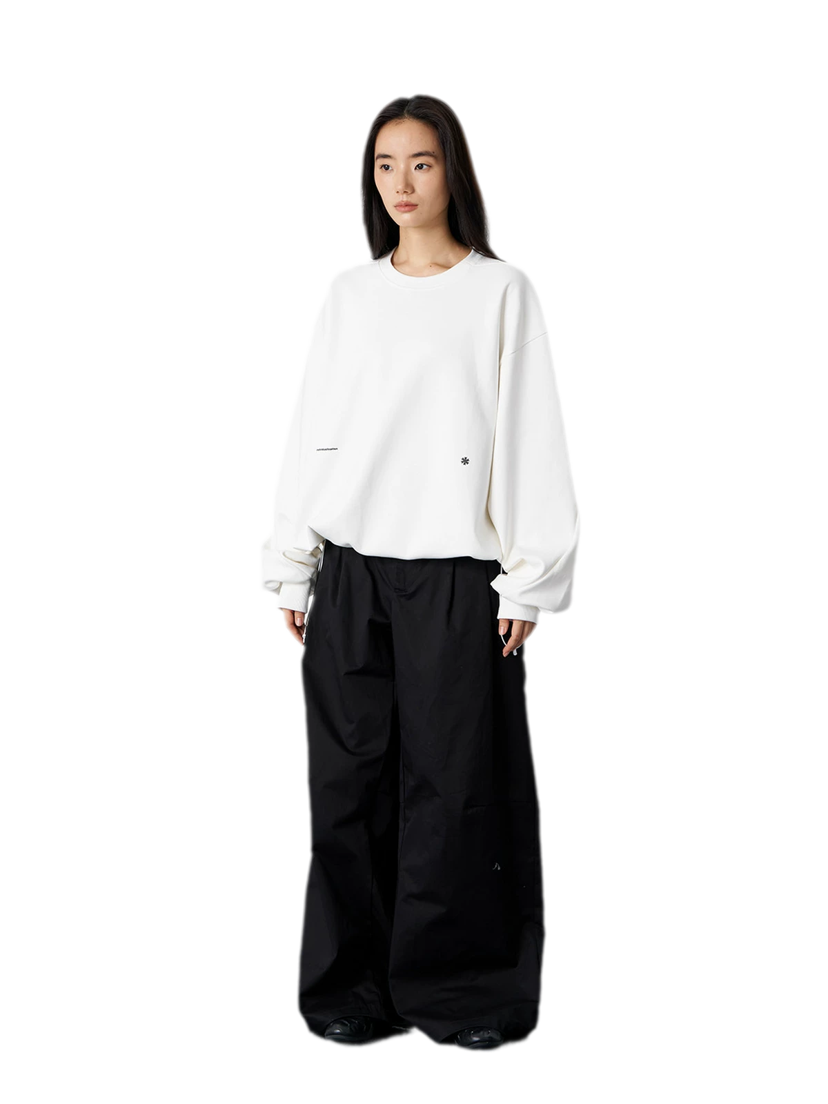 Twisted Sleeve Drawstring Sweatshirt