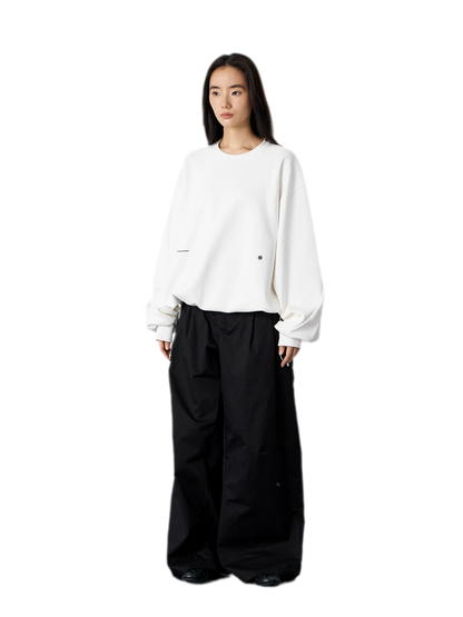 Twisted Sleeve Drawstring Sweatshirt