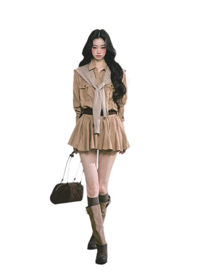 Plaid Petal Panel Mini Dress