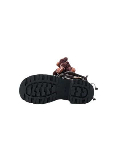 Schlaffe knielange Lederstiefel