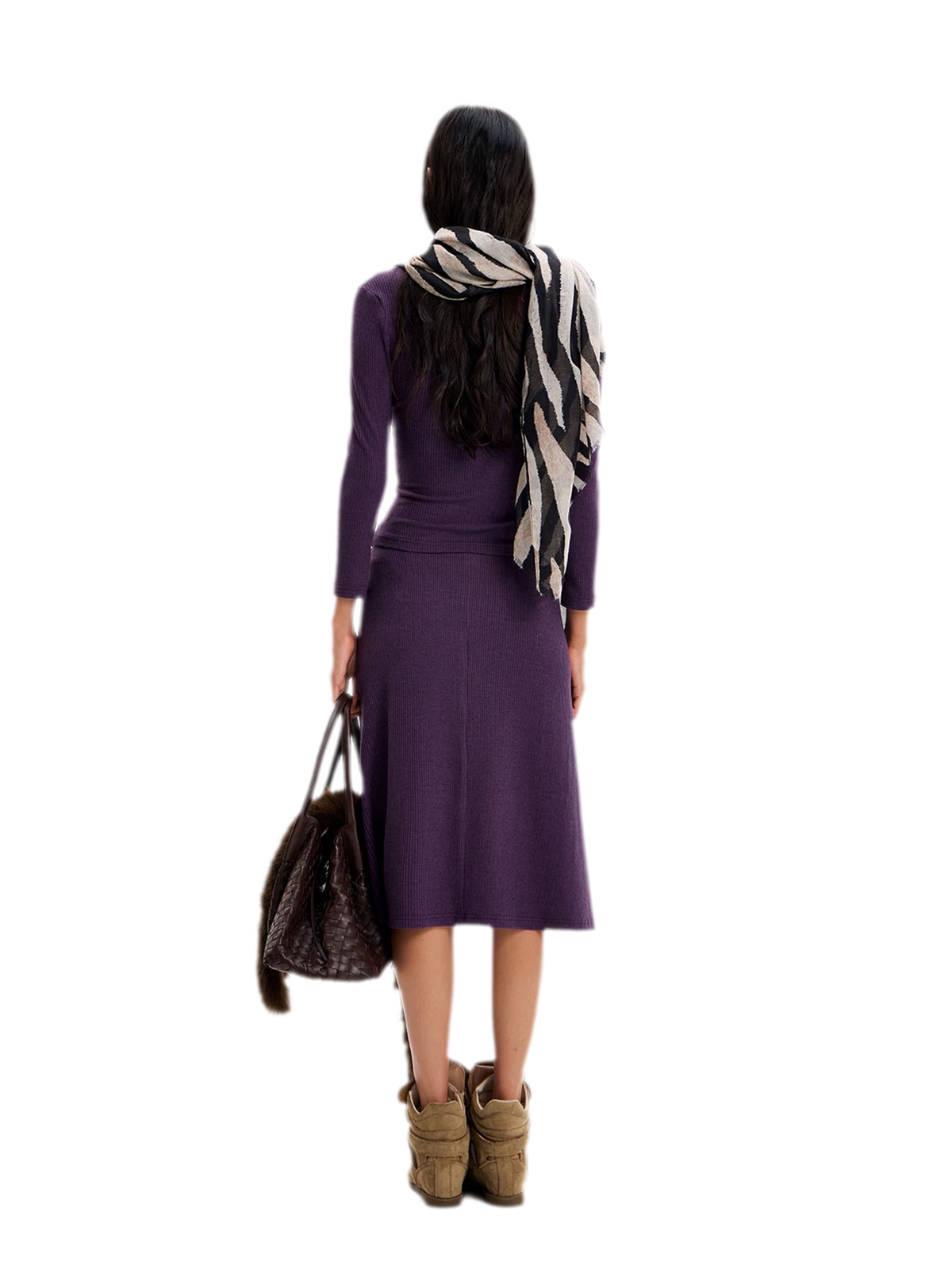 Ribbed Fitted Top Skirt Set