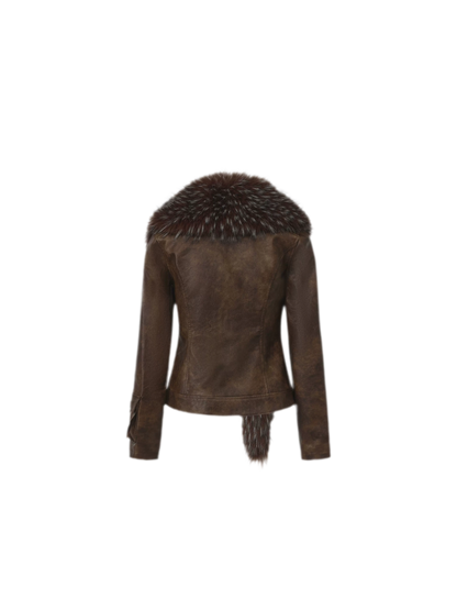 Detachable Collar Cropped Jacket
