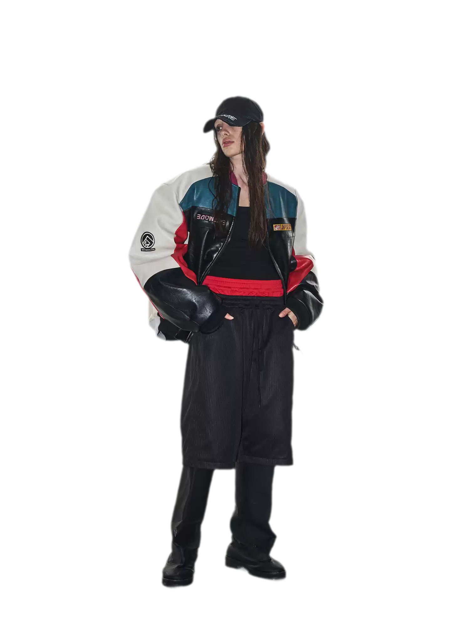 Color-Blocked Embroidered Padded Jacket