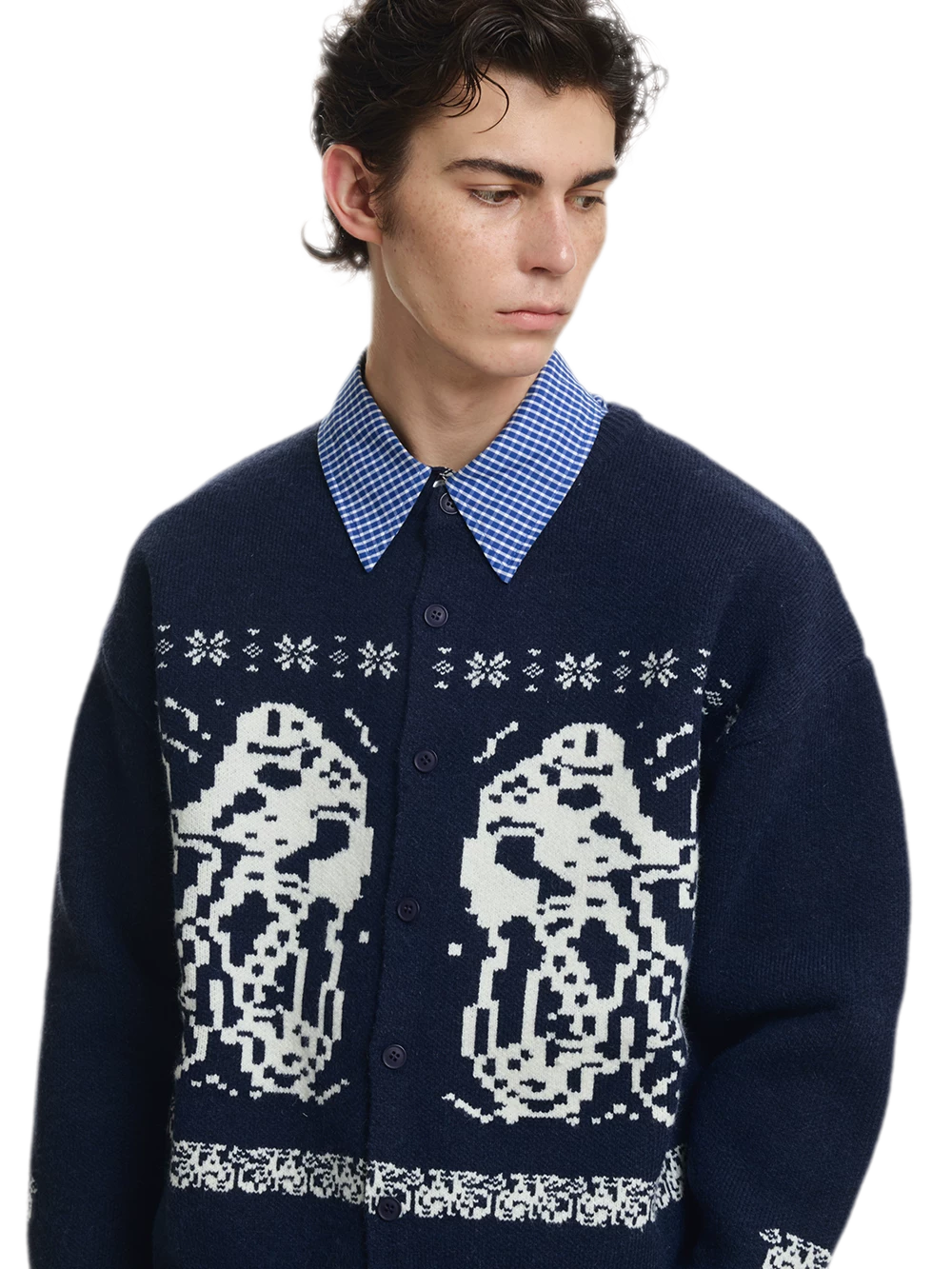 Fair Isle Relaxed Cardigan Sweater